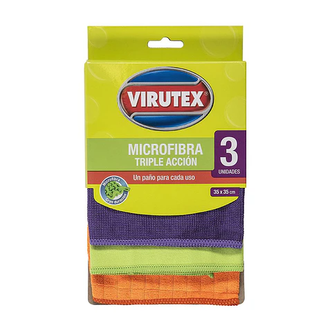 Paño microfibra 3u triple acción - VirutexPRO