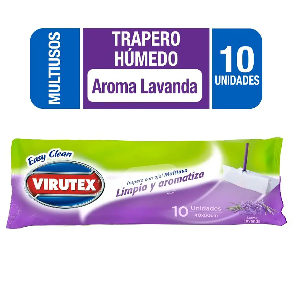 Trapero Humedo Multiuso Aroma Lavanda 10 unidades - Virutex 1
