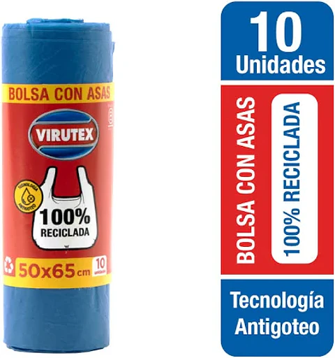 Bolsa de Basura Con Asas 50x65 10 Unidades - Virutex