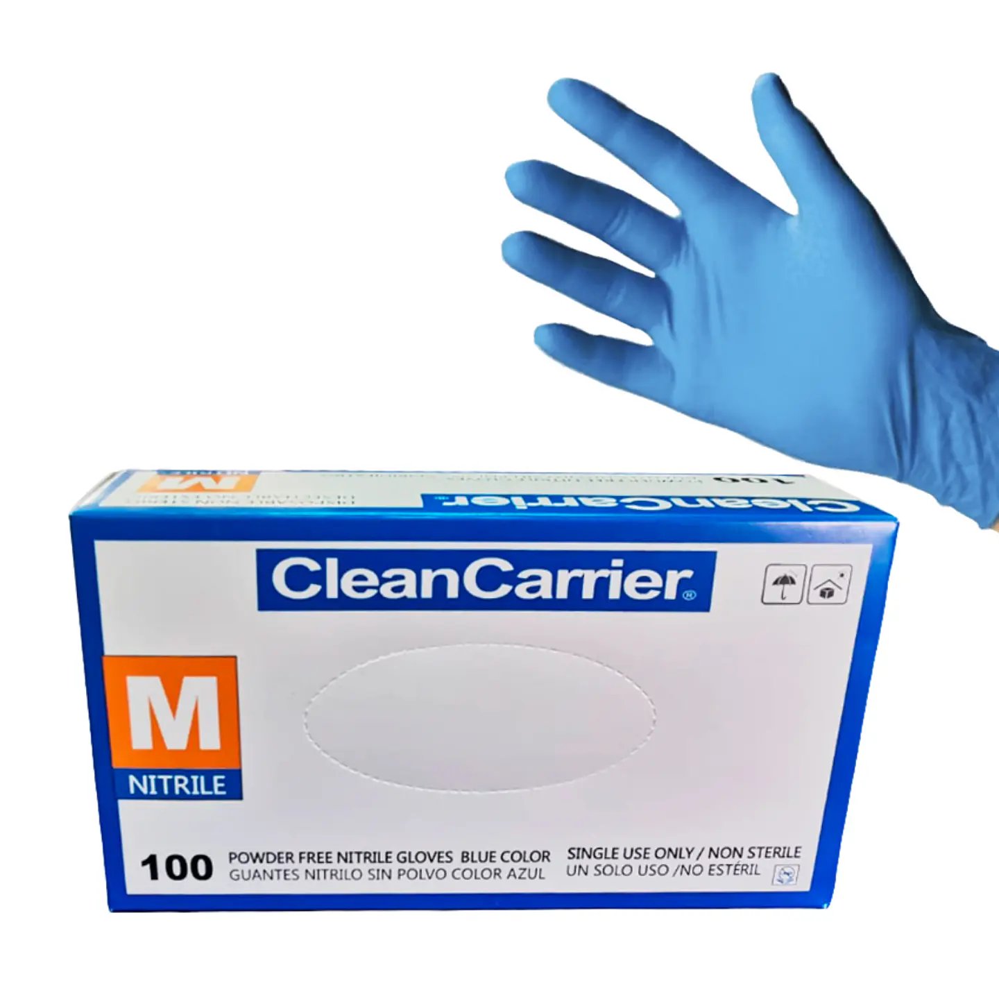 Guantes De Nitrilo Azul 100 Unidades - Cleancarrier 1