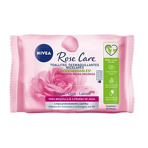 Toallitas desmaquillantes Nivea Rose Care 25 unds