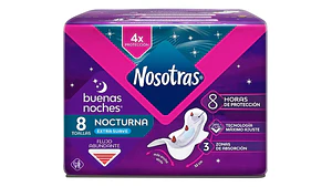 Toalla Higenica Nosotras Buenas Noches Suave 8 Unidades