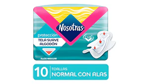 Toalla Higenica Normal Con Alas 10 Unidades Nosotras