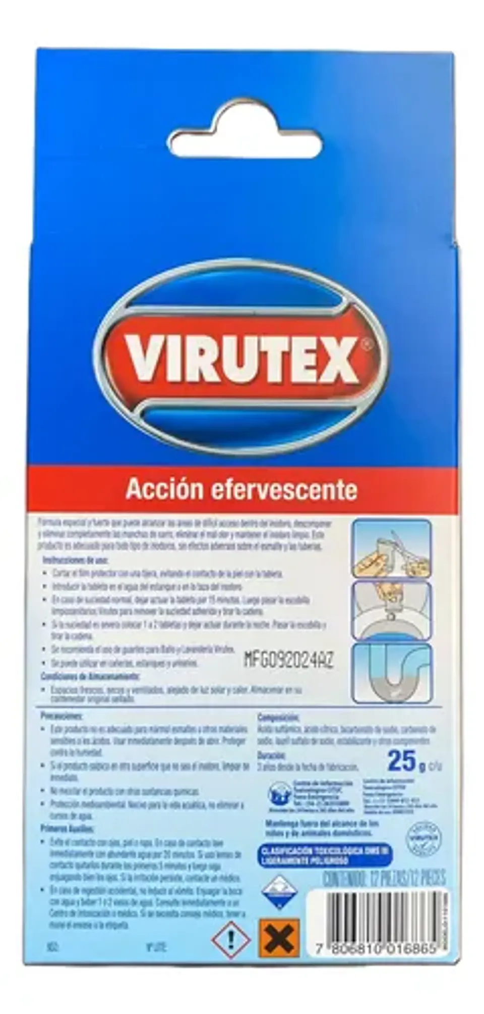 Pastilla desinfectante para tanque de inodoro 12 Unidades - Virutex 2