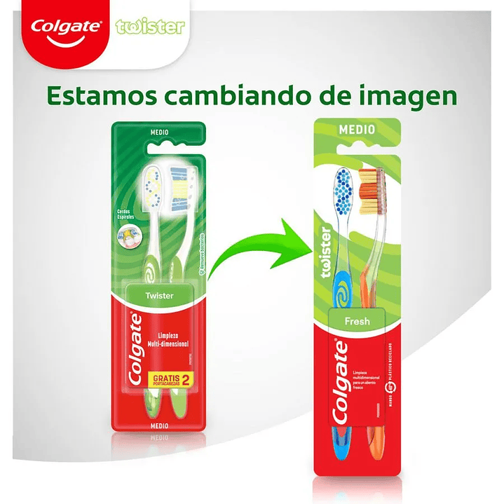 Cepillo Dental Colgate Twister  Suave 2x1 2