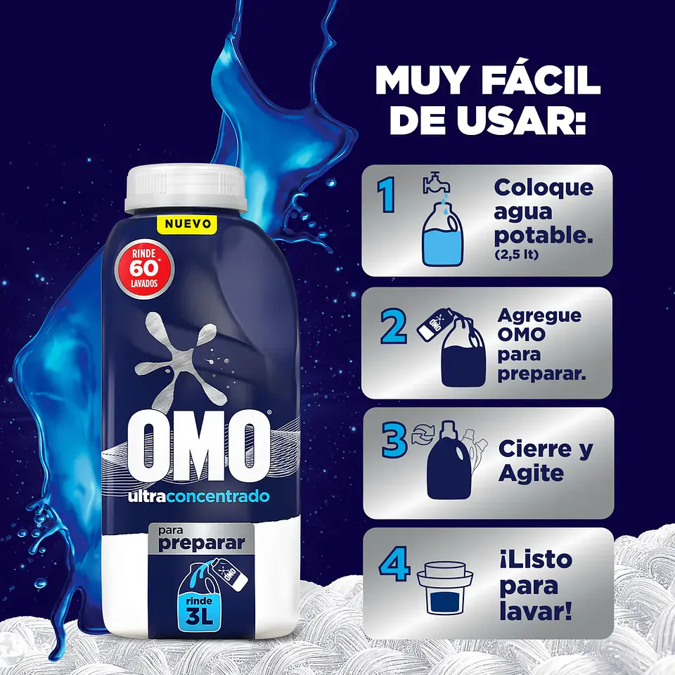 Detergente Líquido Botella Para Diluir 500 Ml - OMO 2