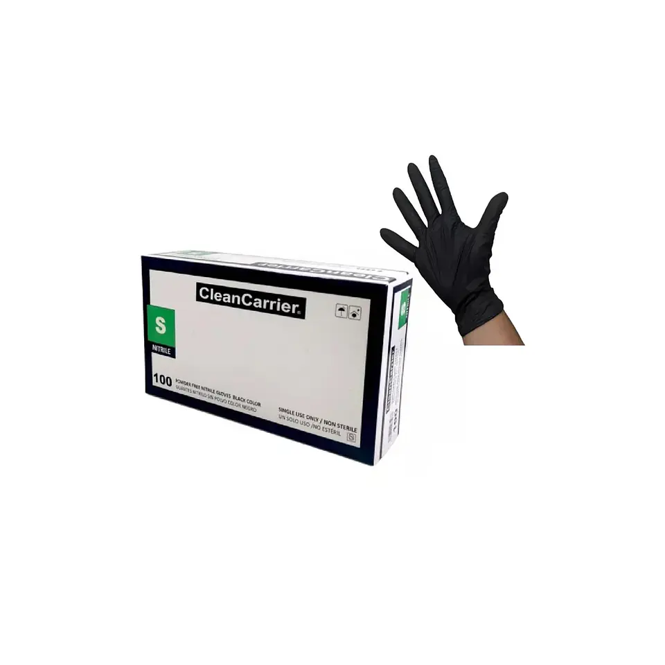 Guantes De Nitrilo Negros Desechables 100 Unidades - CleanCarrier 1