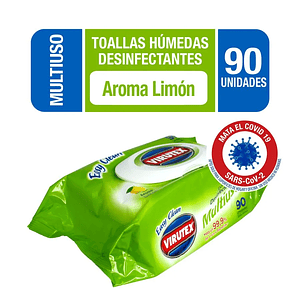 Toallitas Humedas desinfectante aroma Limon 90 und - Virutex