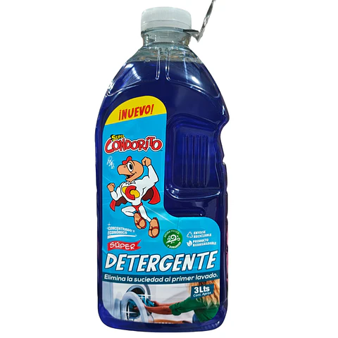 Detergente Líquido Para Ropa 3lts Aroma Fresco - Condorito