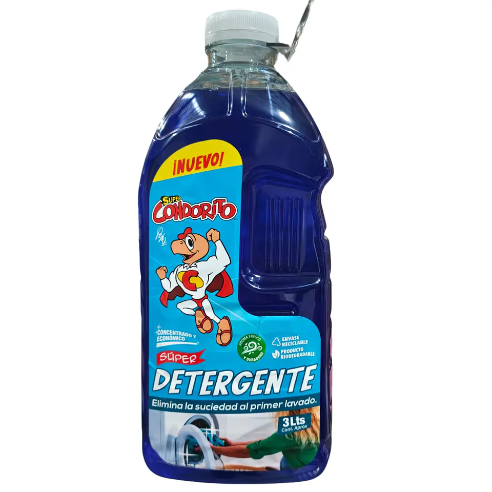 Detergente Líquido Para Ropa 3lts Aroma Fresco - Condorito 1