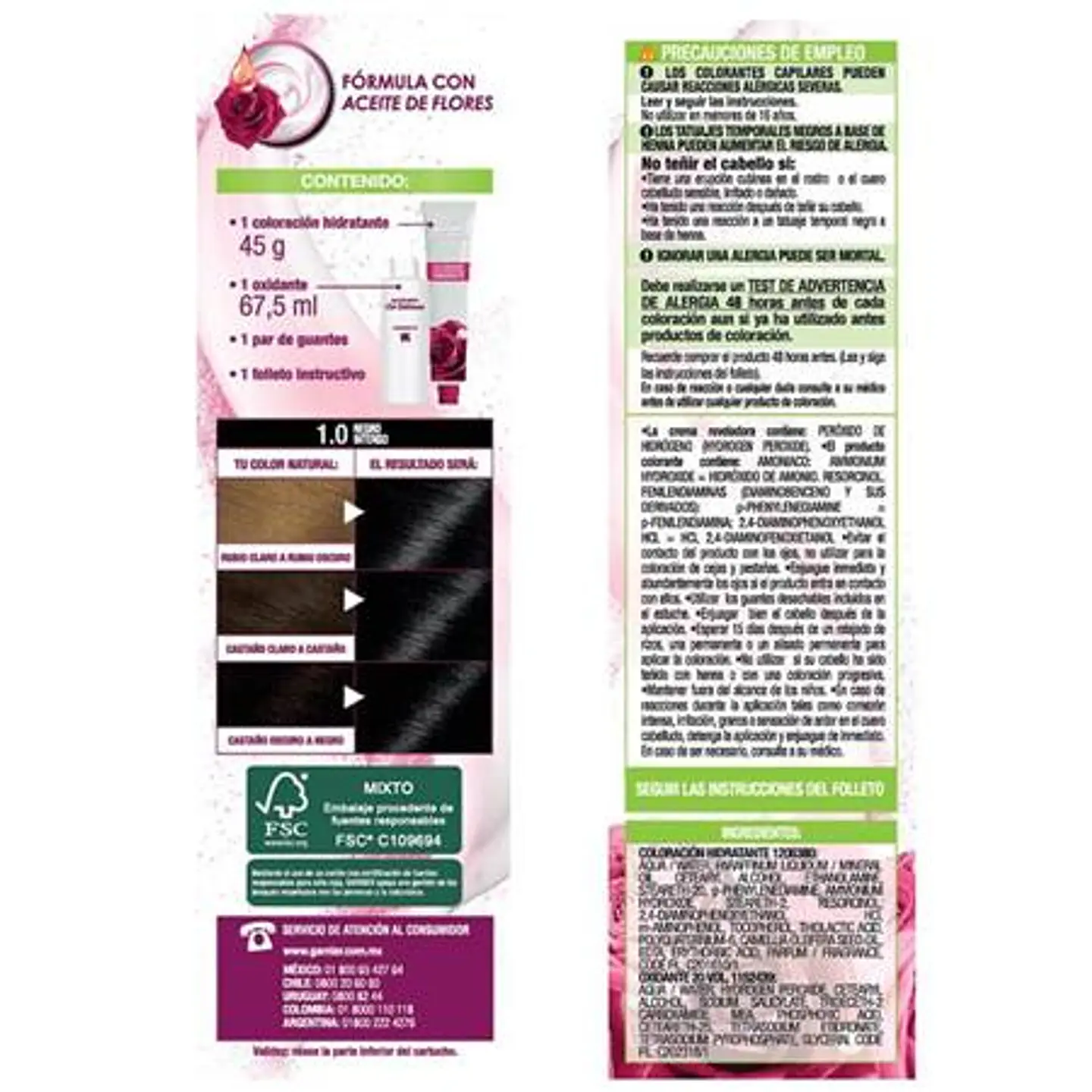Tintura Tono 1.0 Negro Intenso - Garnier 3