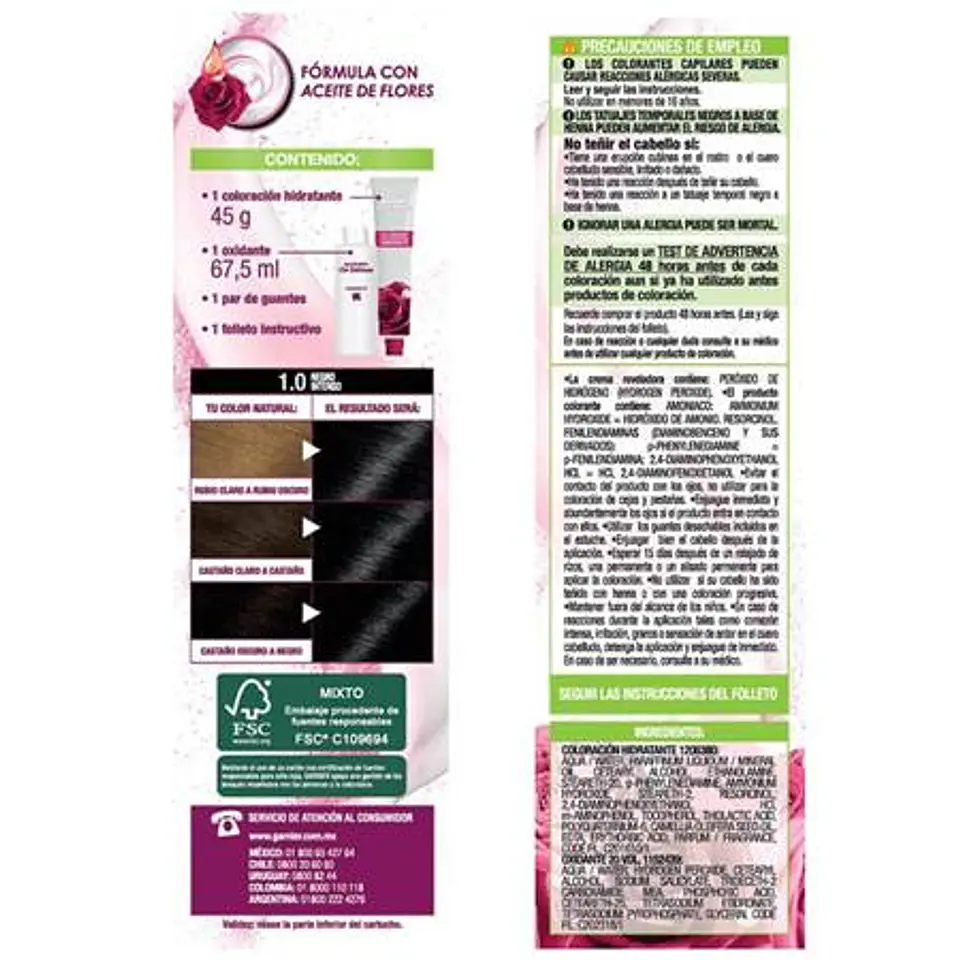 Tintura Tono 1.0 Negro Intenso - Garnier 3