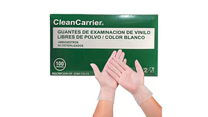 Guantes De Vinilo Caja De 100 Unidades - Cleancarrier