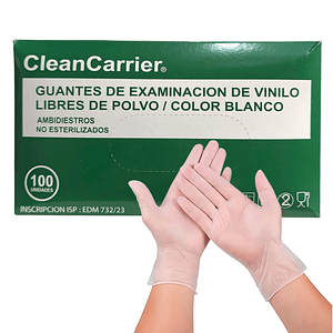 Guantes De Vinilo Caja De 100 Unidades - Cleancarrier