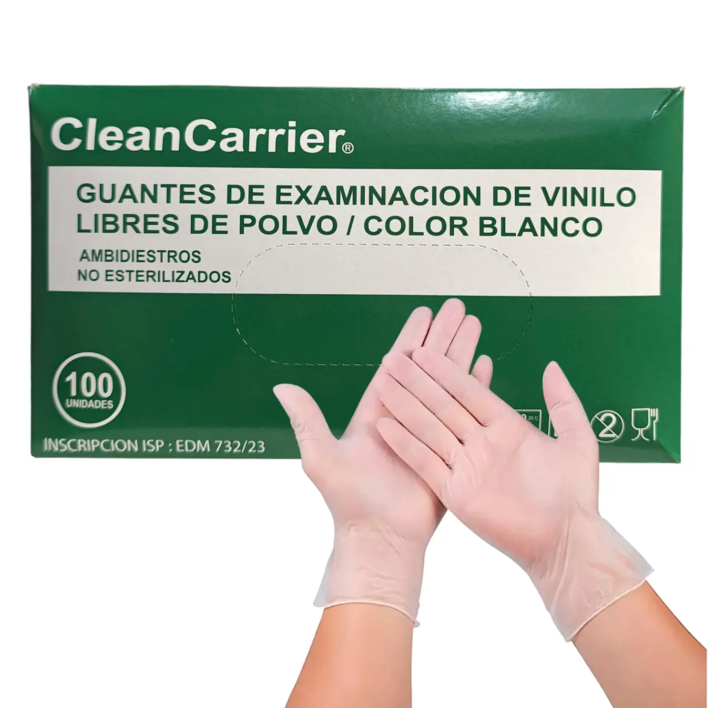 Guantes De Vinilo Caja De 100 Unidades - Cleancarrier 1