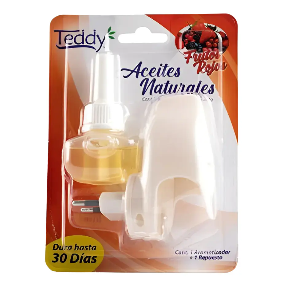 Ambientador Enchufe + Repuesto Aroma Frutos Rojos - Teddy  1