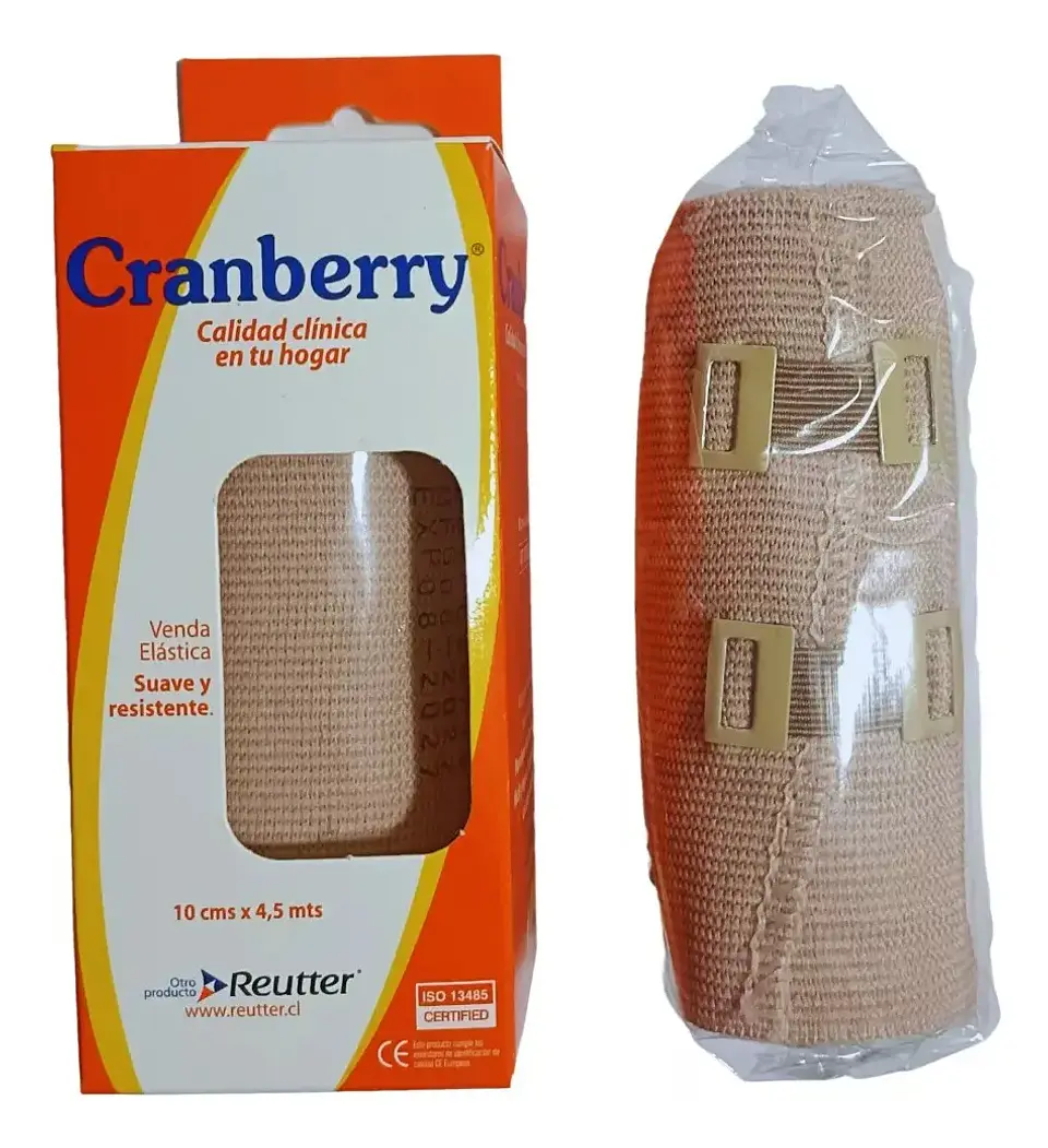 Venda Elástica Y Resistente 10 Cm X 4,5 mts + Sujetadores 1