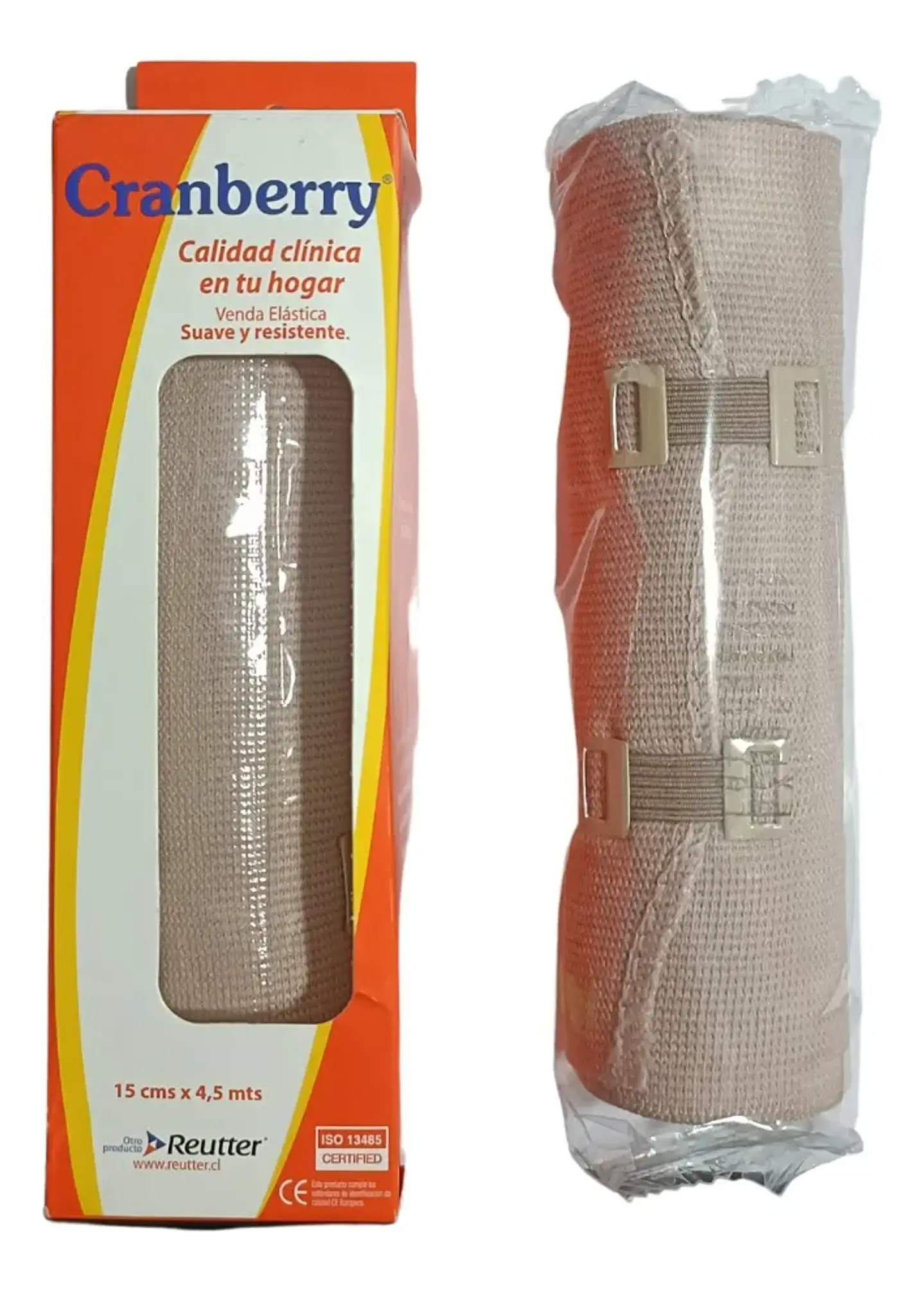 Venda Elástica Suave Y Resistente 15cm X 4.5 mtrs + sujetador 1