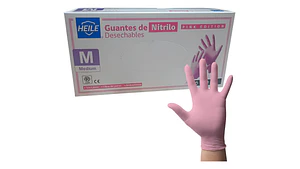 Guantes De Nitrilo Rosa Desechables 100 Unidades - Cleancarrier