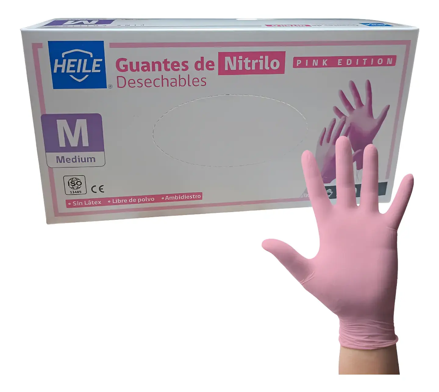 Guantes De Nitrilo Rosa Desechables 100 Unidades - Cleancarrier 1