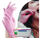 Guantes De Nitrilo Rosa Desechables 100 Unidades - Cleancarrier - Miniatura 2