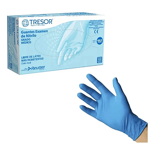 Guantes de nitrilo azul 3.5 gr talla s - Tresor