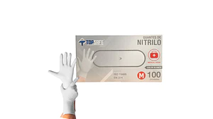 Guantes De Nitrilo Blanco Caja 100 Unidades - Top Safe