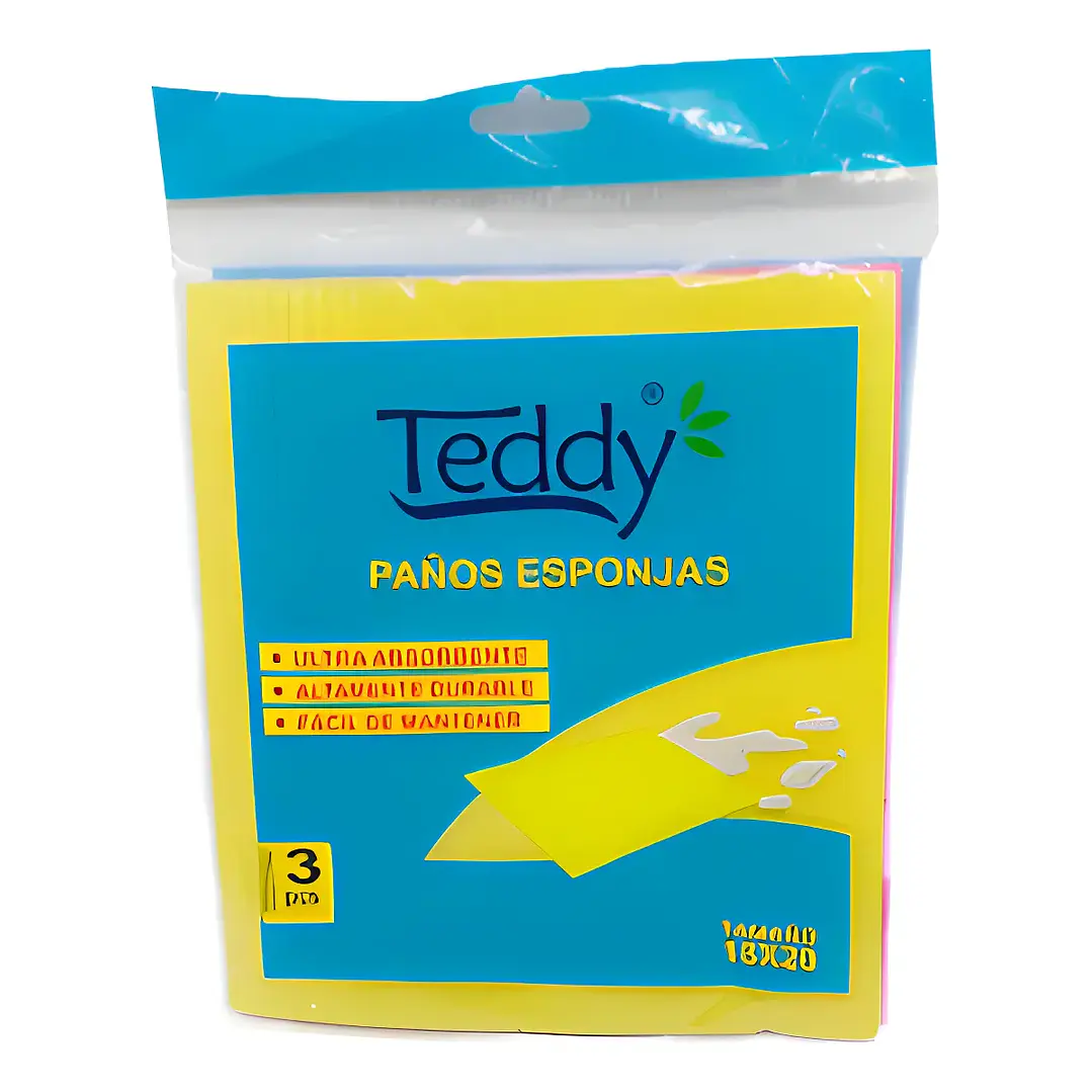 Paño Esponja Ultra Absorbente 3 Unidades - Teddy 1