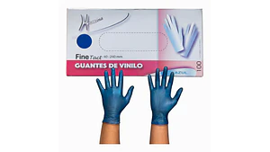Guantes De Vinilo Azul Caja 100 Und Desechables - Hygieina 