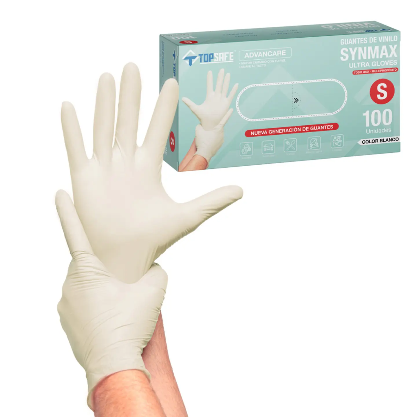 Guantes de Vinilo Blanco Synmax - TopSafe 1