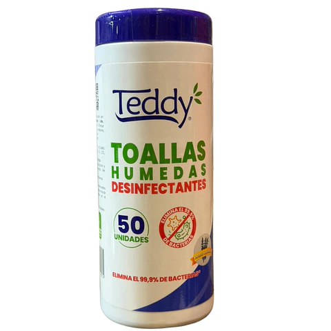 Toallitas Húmedas Desinfectantes Tarro 50 Unidades - Teddy