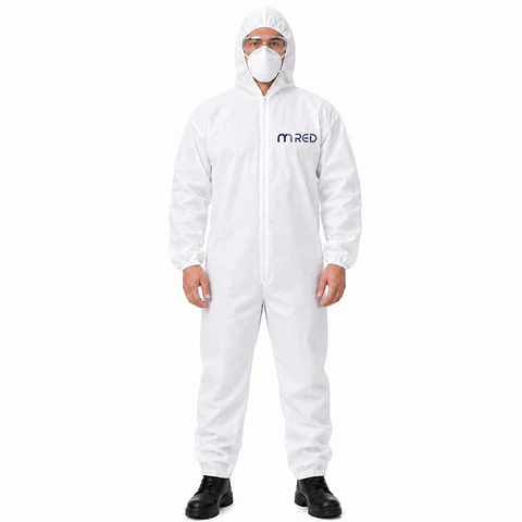 Buzo Overol Desechable Blanco Impermeable 50 Grs - Mred