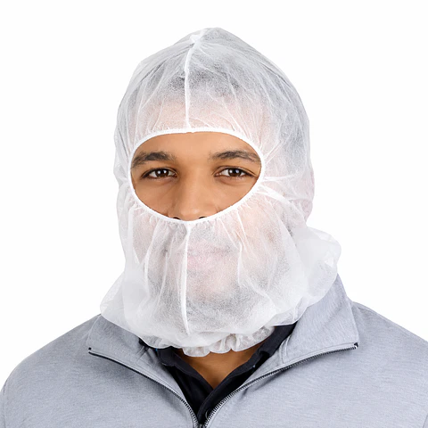 Balaclava Desechable Blanca Tipo Esclavina 100 Und. - Mred