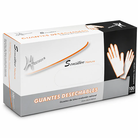 Guantes De Látex Para Examen Sensitive - Hygienia 
