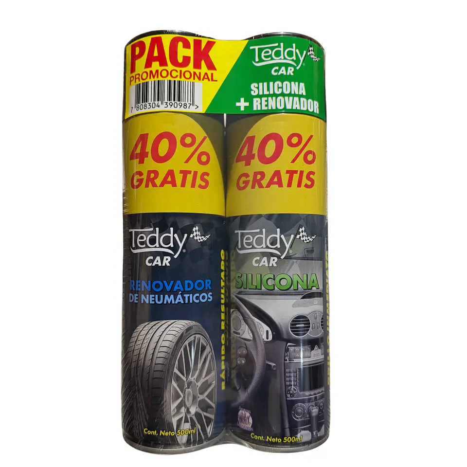 Pack Teddy Car Silicona Interior + Renovador Neumáticos 1