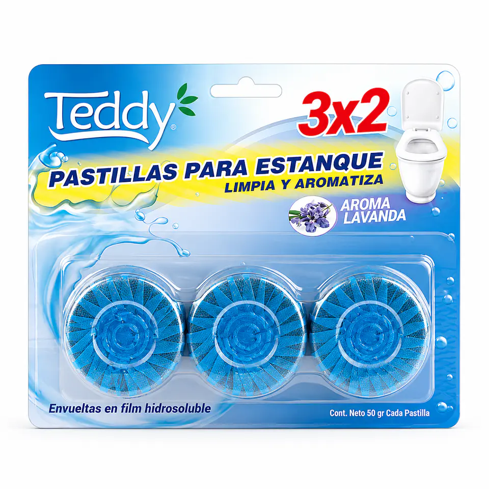 Pastillas Estanque 3 Unidades Azul Activo 50g C/u - Shopnow 1