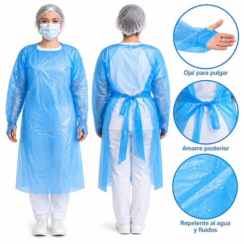 Pechera Desechable Azul Con Ojal 20 Unidades - Muncare