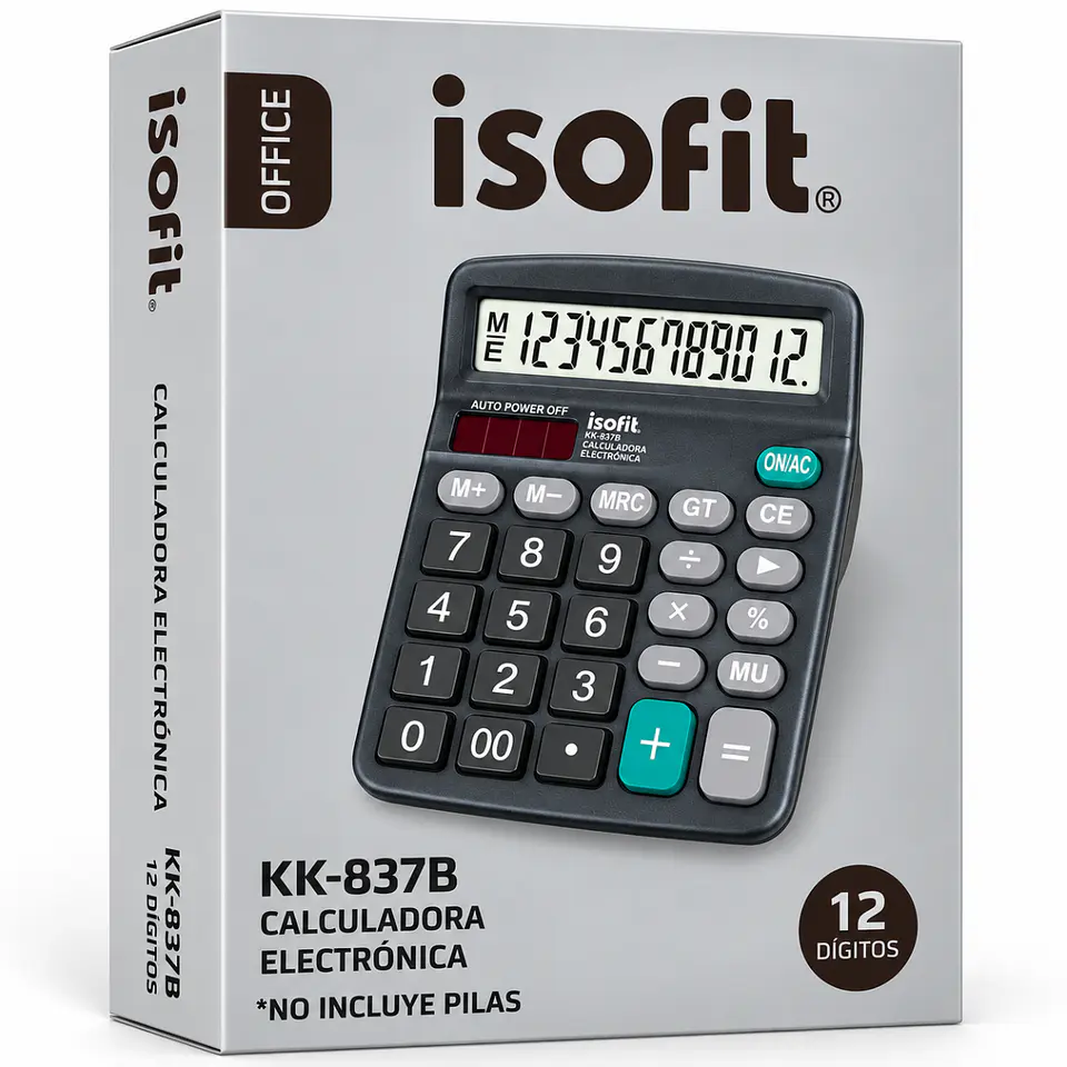 Calculadora Electrónica 12 Dígitos Isofit KK-837B  1