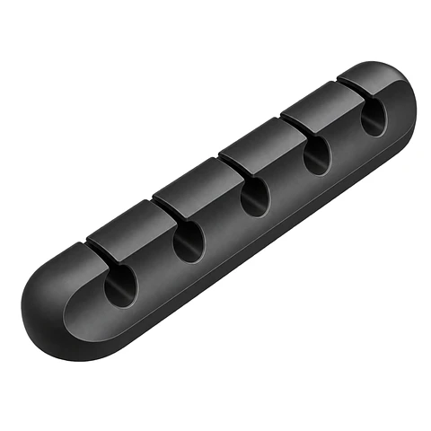 Organizador De Cables Silicona Negro 5 Ranuras Isofit