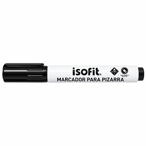Plumón Marcador Para Pizarra Isofit Punta Redonda Negro