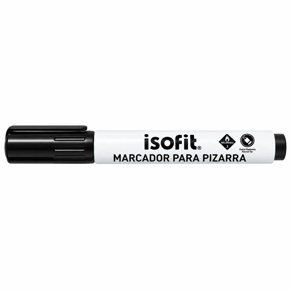 Plumón Marcador Para Pizarra Isofit Punta Redonda Negro 1