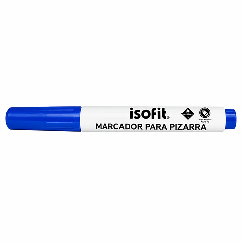 Plumon Marcador Para Pizarra Isofit Punta Redonda Azul