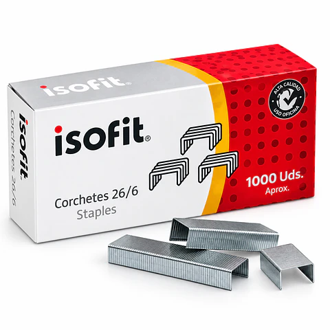 Corchetes Metálicos Isofit 26/6 Caja 1000 Unidades