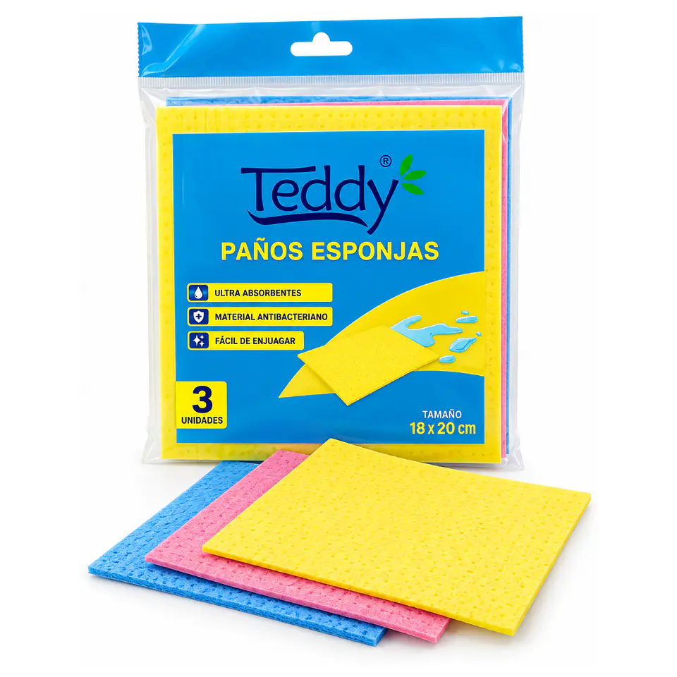 Paño Esponja Ultra Absorbente 3 Unidades - Teddy 1