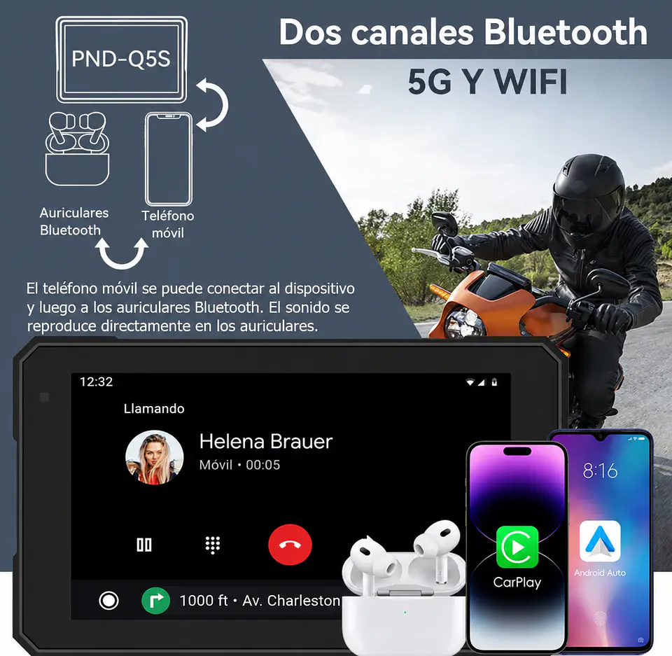 Pantalla Carplay&Android Auto para Moto 5