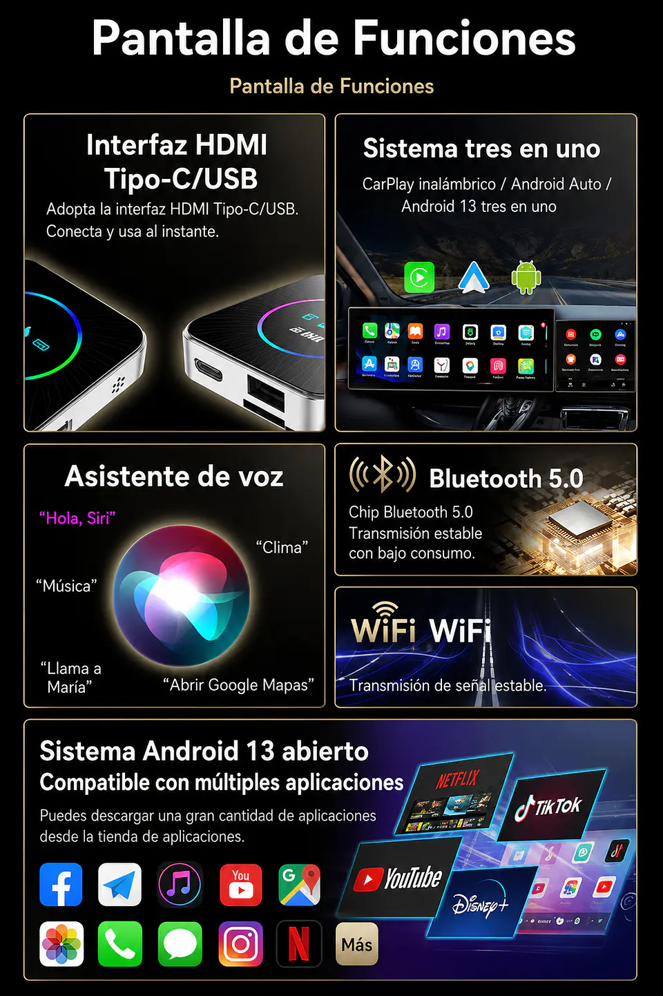 AI Box adaptador inalámbrico Youtube/Netflix 3