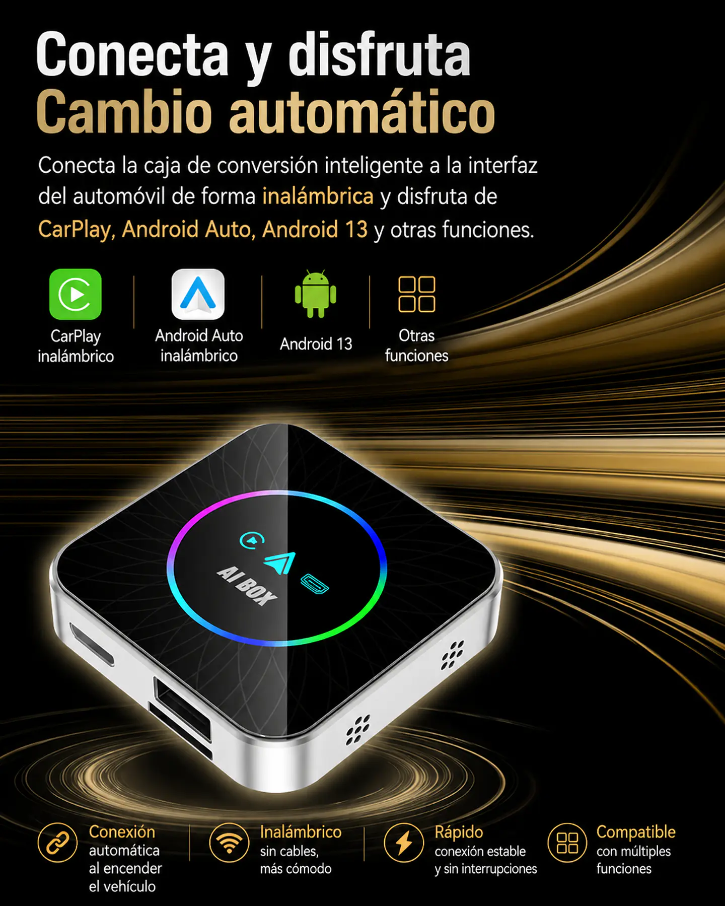 AI Box adaptador inalámbrico Youtube/Netflix 5