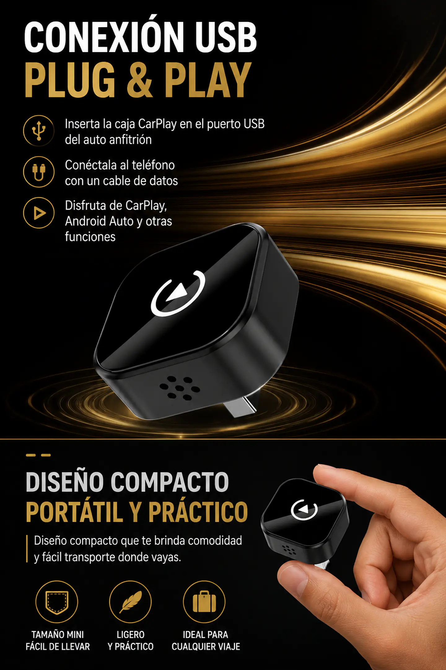 Adaptador inalámbrico Carplay&Android Auto  2