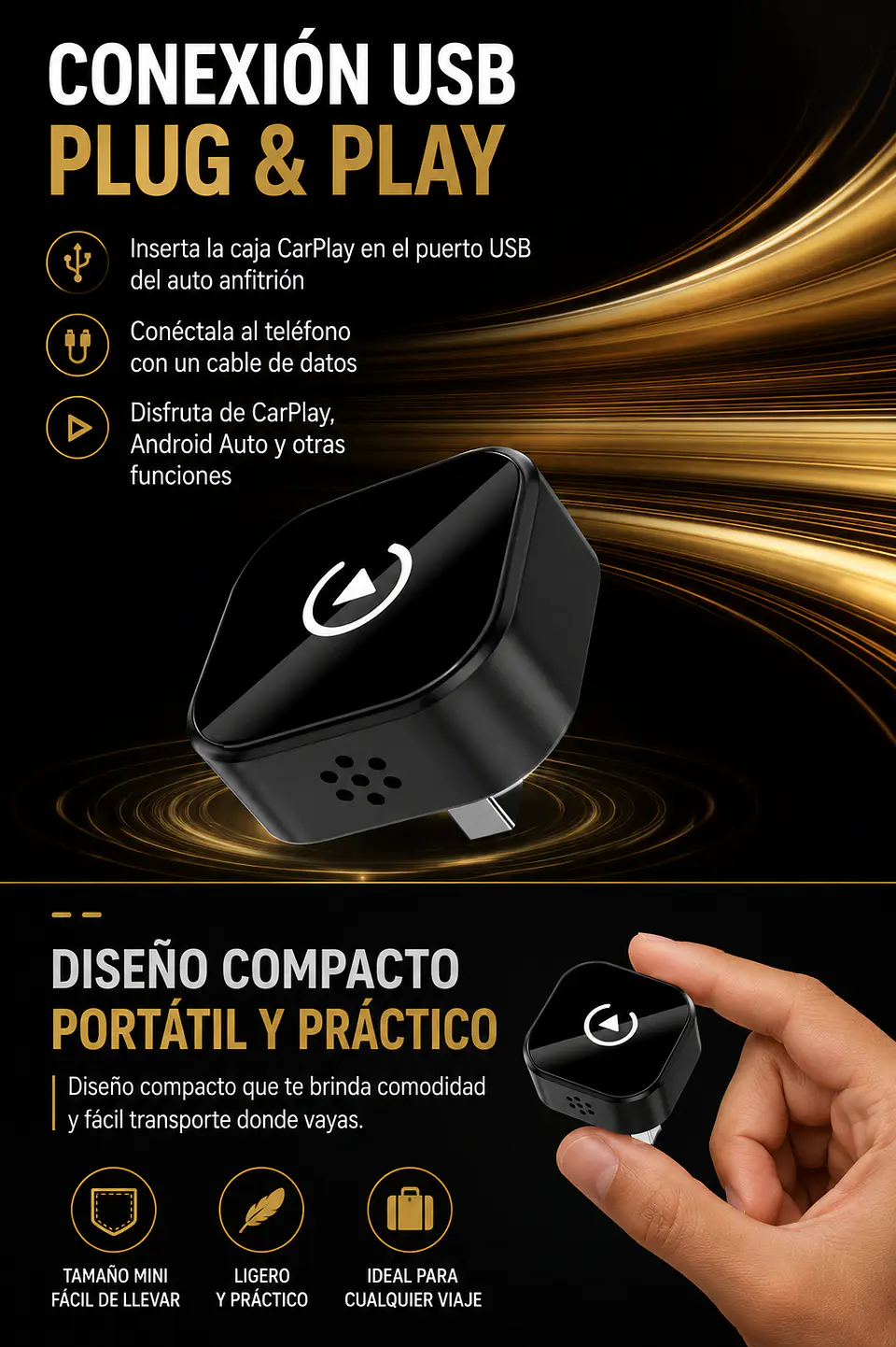 Adaptador inalámbrico Carplay&Android Auto  2