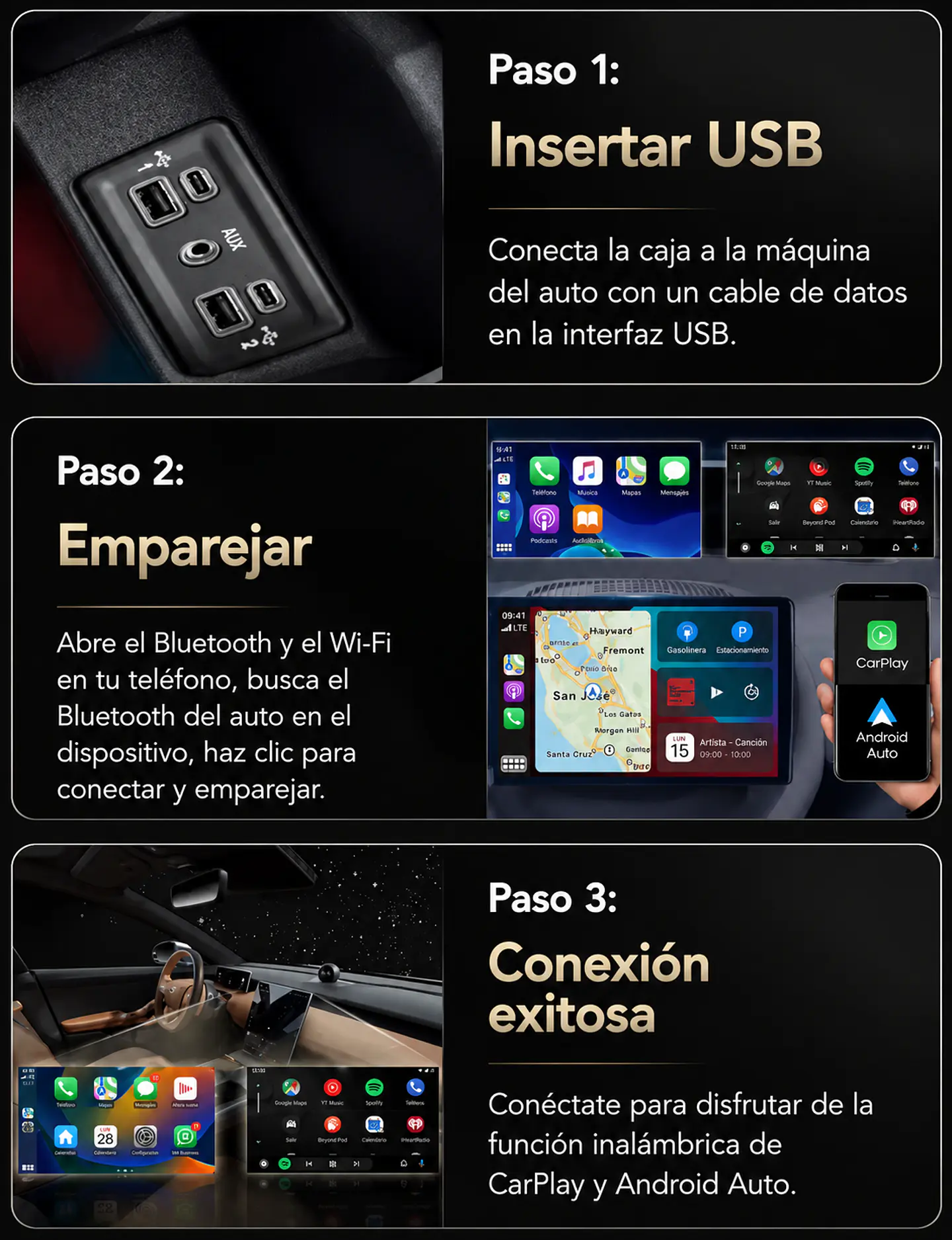 Adaptador inalámbrico Carplay&Android Auto  5